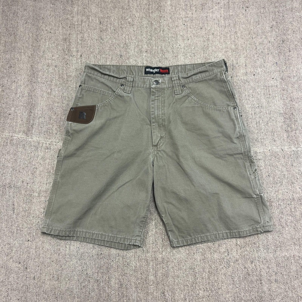 Wrangler Riggs Workwear Shorts Mens 36 Gray Carpenter Canvas